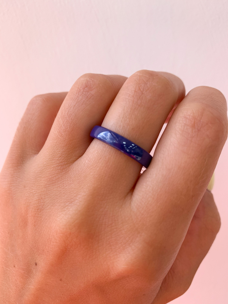 Кольцо керамика 4 мм Керамическое кольцо Синий 17 #1