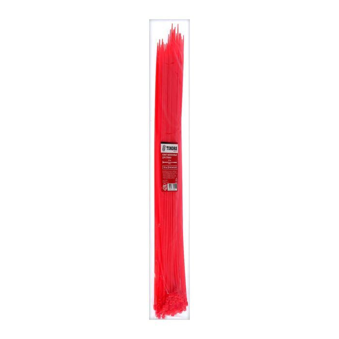 Хомут нейлоновый, для стяжки, 4.8х400 мм, цвет красный, в упаковке 100 шт.  #1
