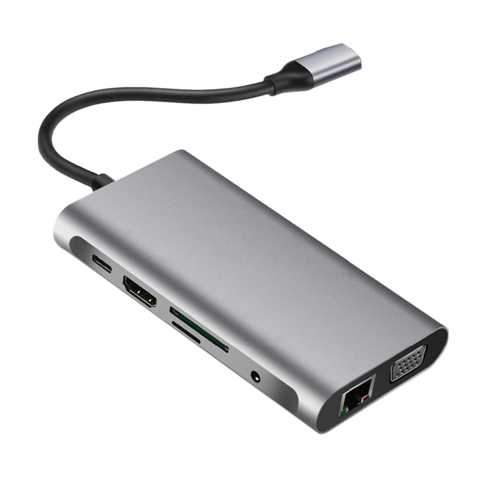 Концентратор USB C 10 в 1 концентратор USB C PD быстрая зарядка для ПК ...