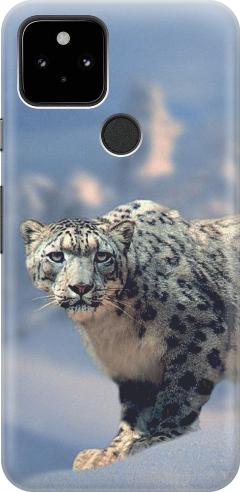 Силиконовый чехол Настороженный барс на Google Pixel 5 / Гугл Пиксель 5 ...