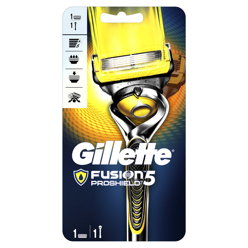 Мужская бритва Gillette Fusion5 ProShield, 1 кассета, с 5 лезвиями, с уменьшающимими трение лезвиями, #1