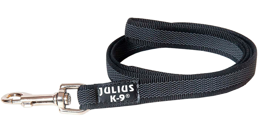 Поводок для собак до 50 кг Julius-K9 Color & Gray Super-grip с ручкой черно-серый 20 мм 120 см  #1