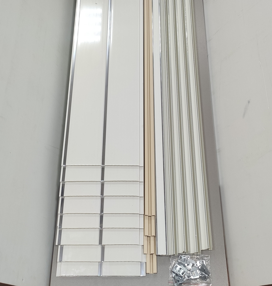 Набор реечного потолка для ванной из панелей ПВХ 1,92м х 1,5м, 2 полосы хром  #1