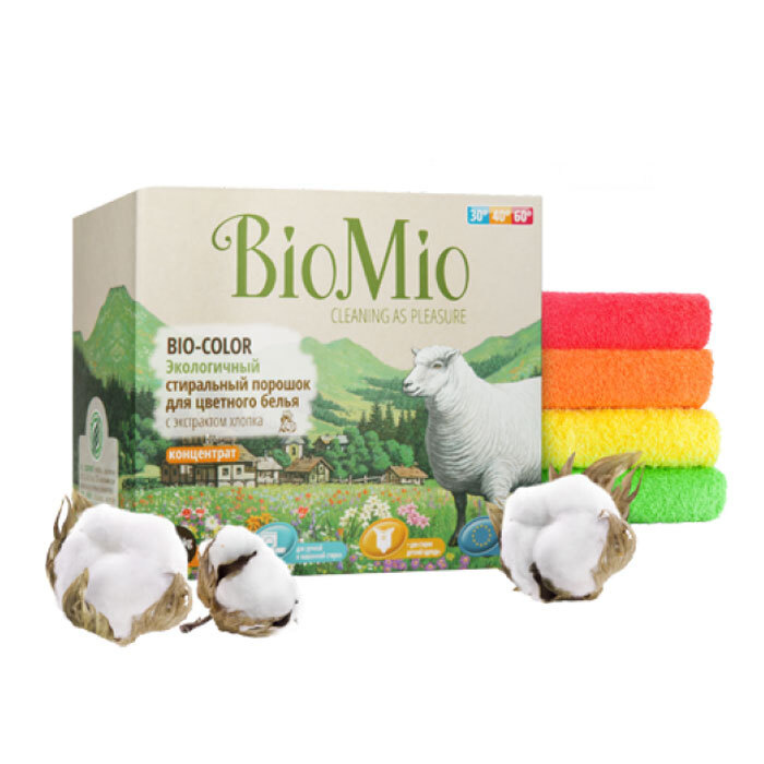 BioMio Стиральный порошок BIO-COLOR с экстрактом хлопка, 1,5 кг ...