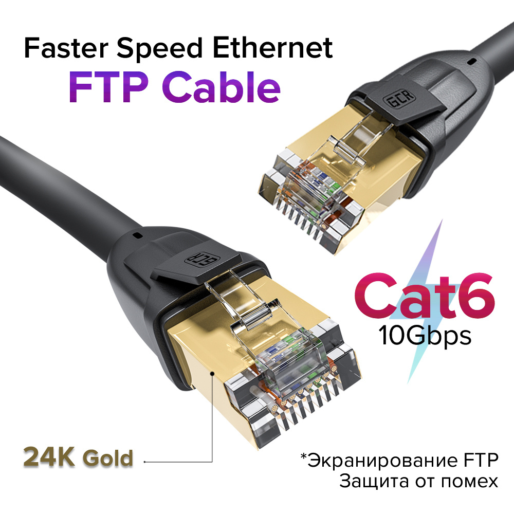 Кабель RJ-45 Ethernet GCR GREEN CONE RETAIL FTP61 - купить по низкой цене в  интернет-магазине OZON (248952597)