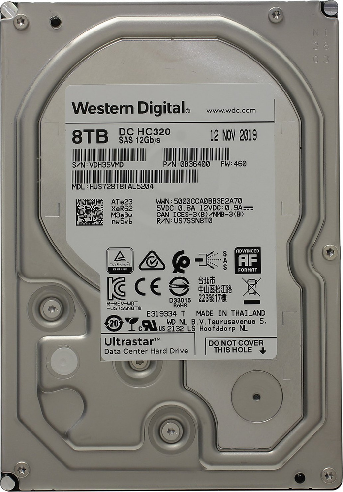 8 ТБ Внутренний жесткий диск Western Digital Ultrastar DC HC320 ...
