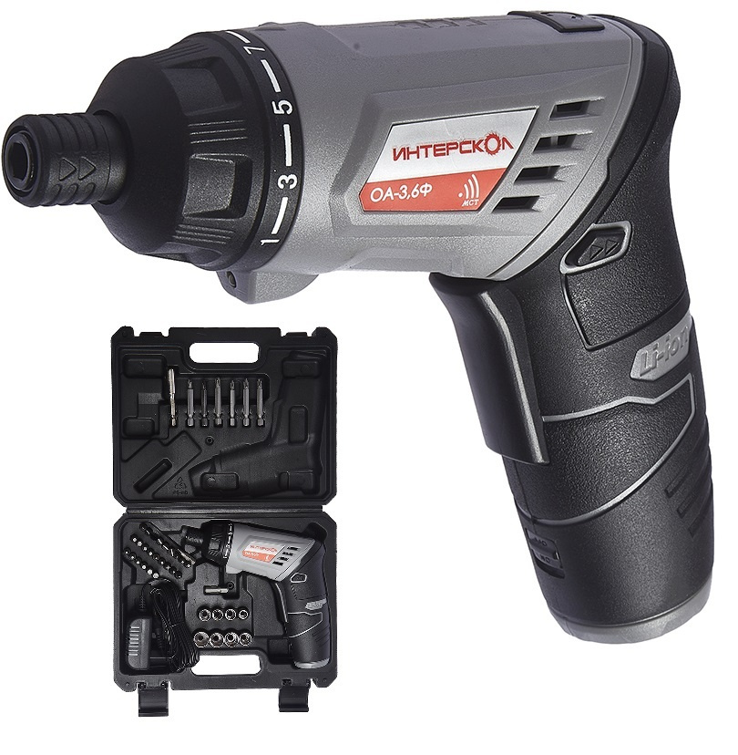 6. оа-3,6ф (li-ion, кейс) интерскол. аккумуляторная отвертка интерскол оа-3,6ф блистер. 6. 6ф 433.