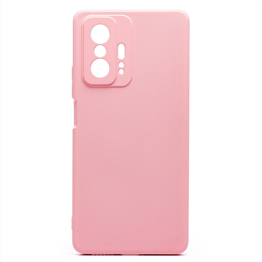 Чехол для Xiaomi 11T, 11T Pro силиконовый Soft Touch 2 с закрытой камерой <светло-розовый> #1