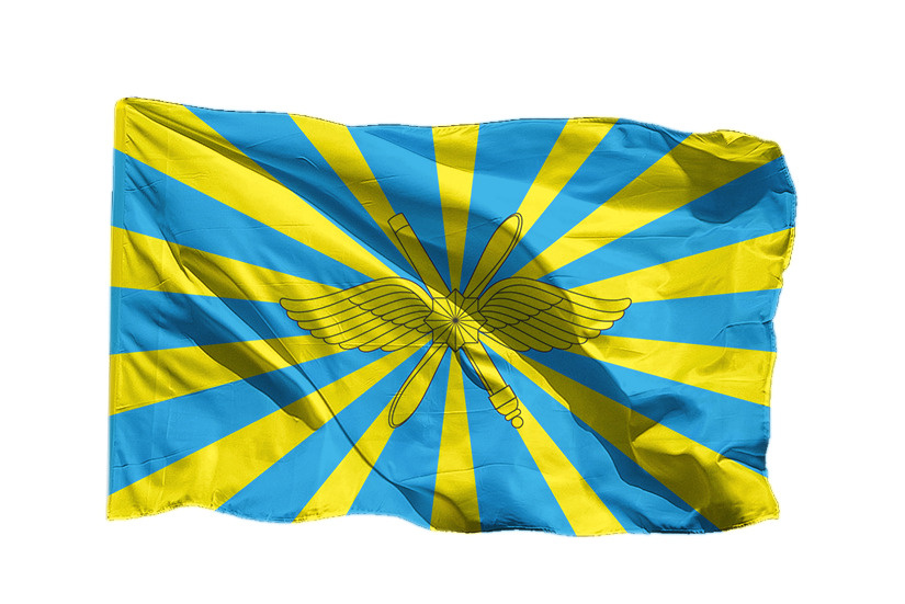 Флаг ВКС РФ на шёлке, 70х105 см - для флагштока - купить Флаг по ...