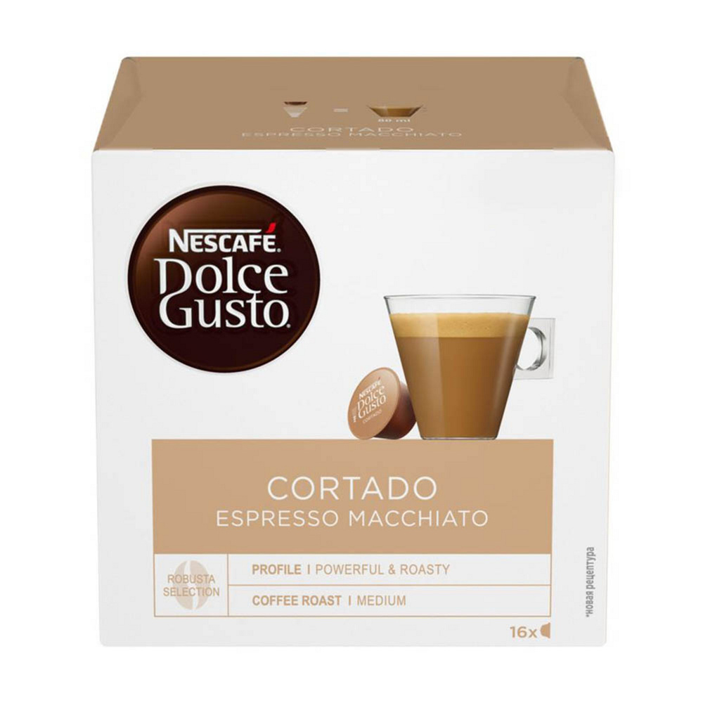 Кофе капсульный Nescafe Dolce Cortado Espresso Macchiato, для системы Dolce  Gusto, 16 шт - купить с доставкой по выгодным ценам в интернет-магазине  OZON (135384049)