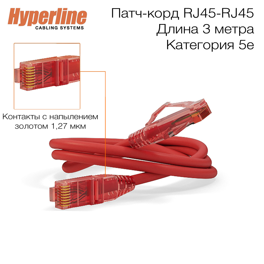 Кабель RJ-45 Ethernet Hyperline PC-LPM-UTP-RJ45-RJ45-C5e-1.5M-LSZH-GY -  купить по низкой цене в интернет-магазине OZON (340485207)