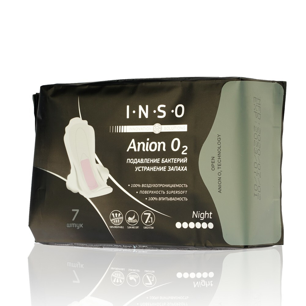 Женские прокладки INSO Anion O2 Night с анионовым слоем 7шт - купить с ...