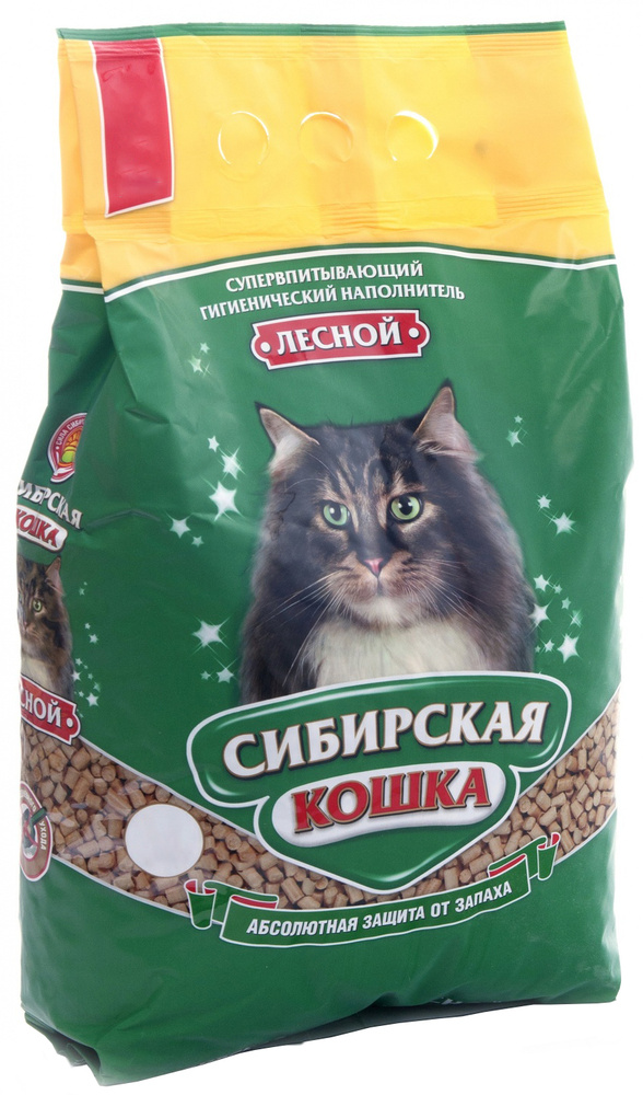 Сибирская кошка Лесной Древесный наполнитель, 10л, 6.5 кг #1