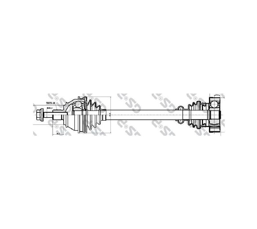 Вал приводной в сборе VW T5 1.9D-2.5 90-03 - GSP арт. 261119 - купить ...