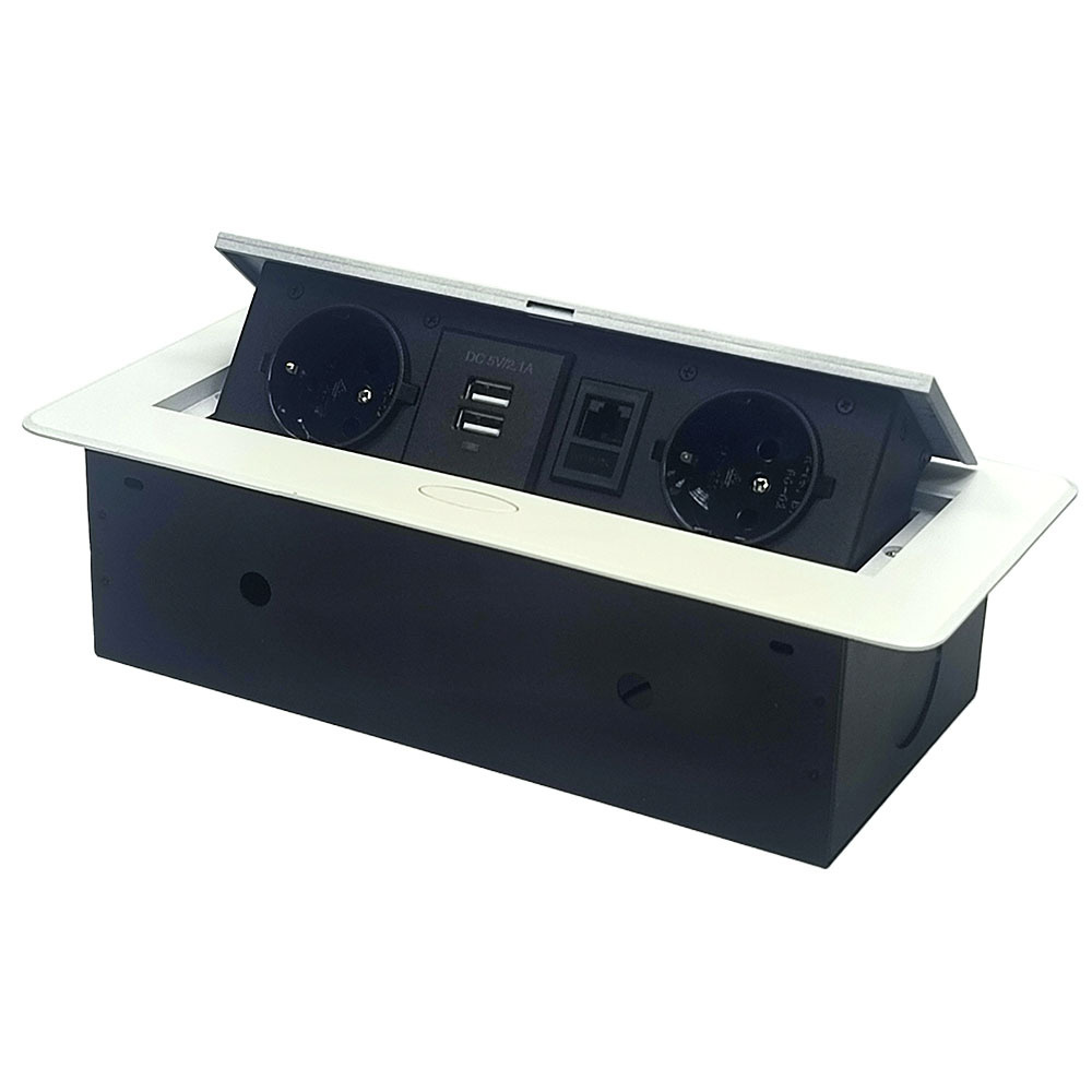 Выдвижная розетка горизонтальная для столешницы RocketSocket 2EU+2USB ...