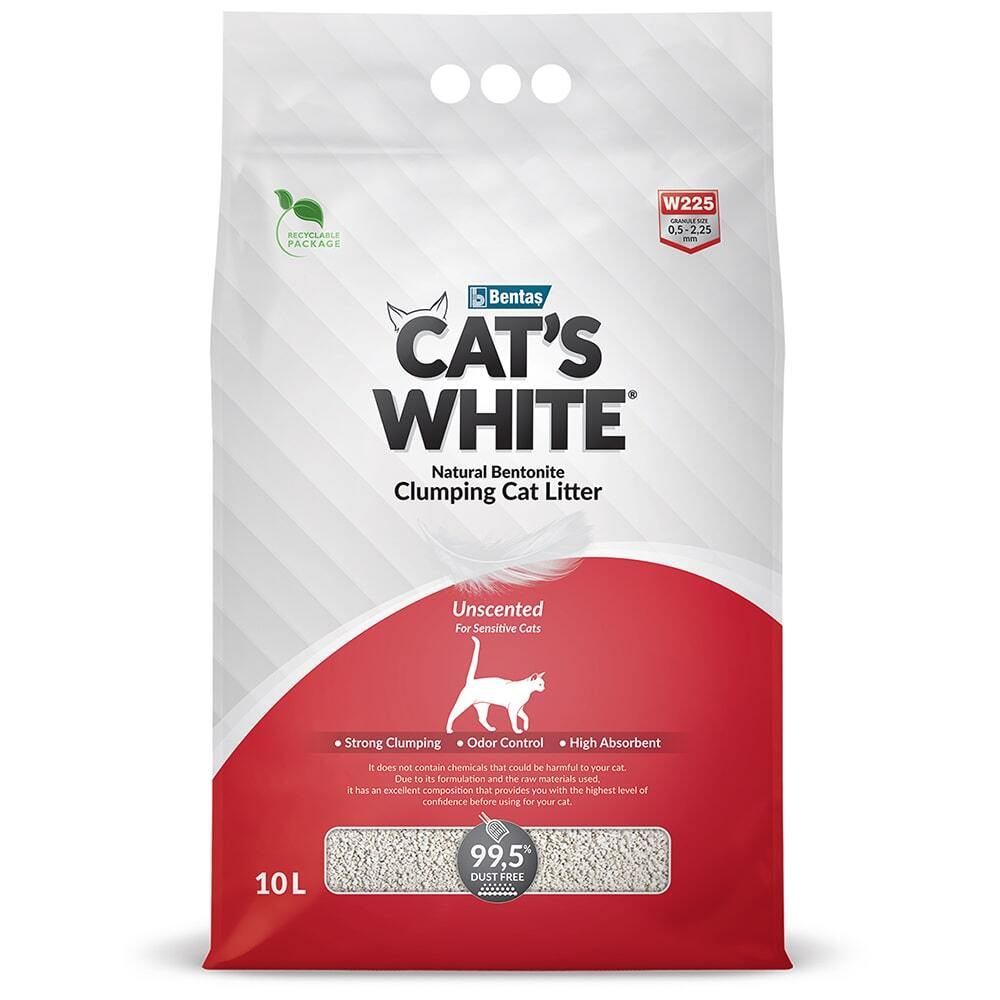 CAT'S WHITE Наполнитель Глиняный Комкующийся Без отдушки 8500г.  #1