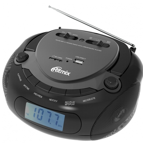Радиоприемник Ritmix RBB-030 Bluetooth, 10 Вт, usb microSD FM, AM, SW, 220 В . аккумулятор  #1