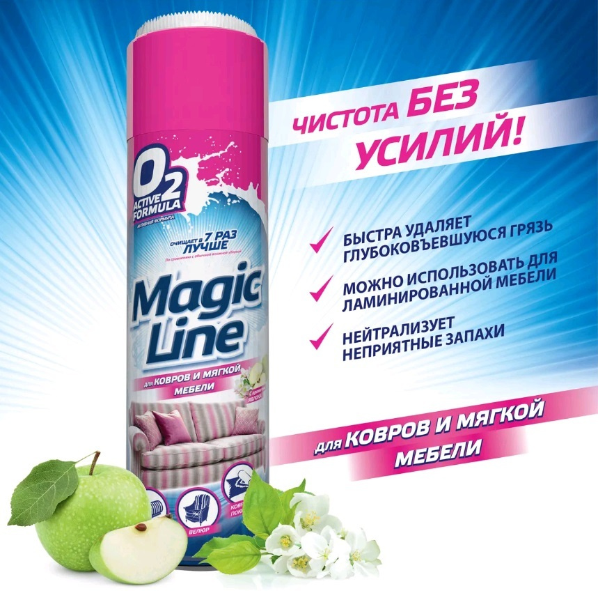 Активный пенный очиститель для ковров и мягкой мебели 650мл аэрозоль ...