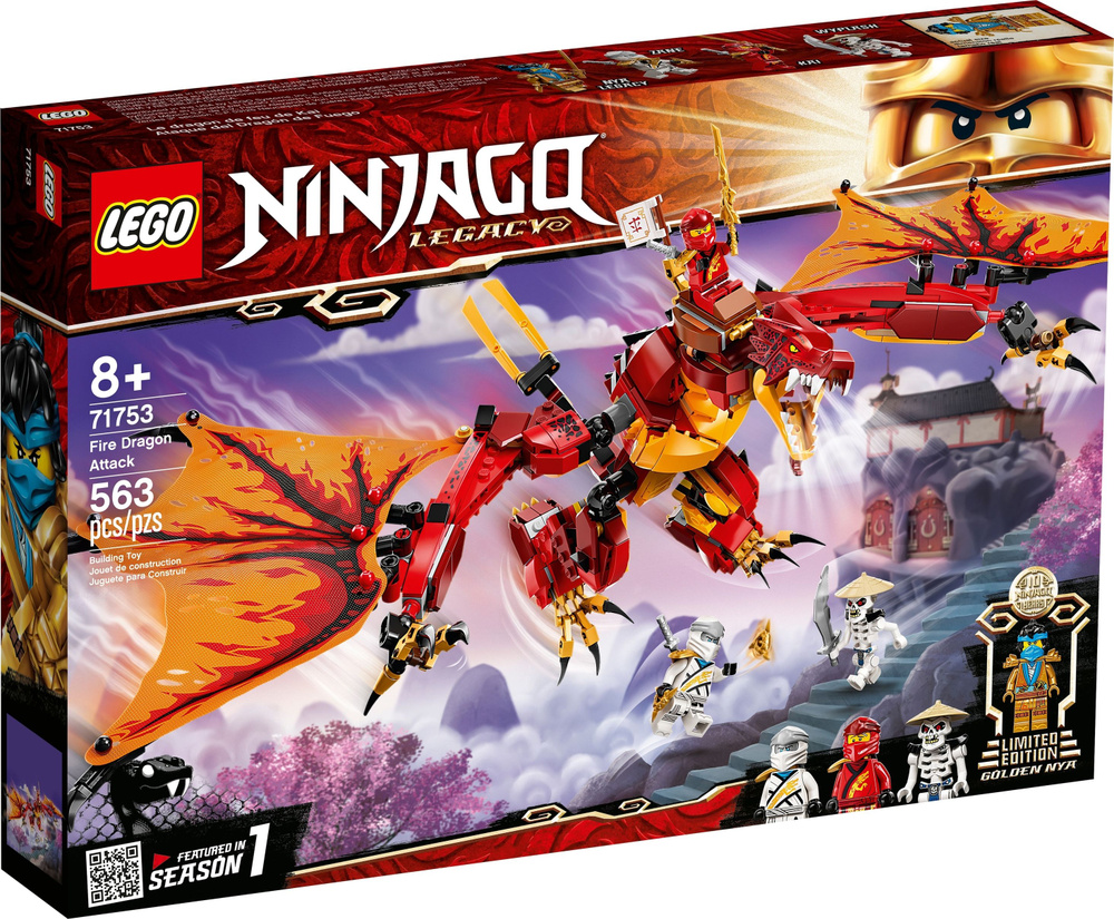 NINJAGO серия, Конструктор LEGo, 71753 Атака огненного дракона, Игрушки для  мальчиков и девочек - купить с доставкой по выгодным ценам в  интернет-магазине OZON (1501936227)