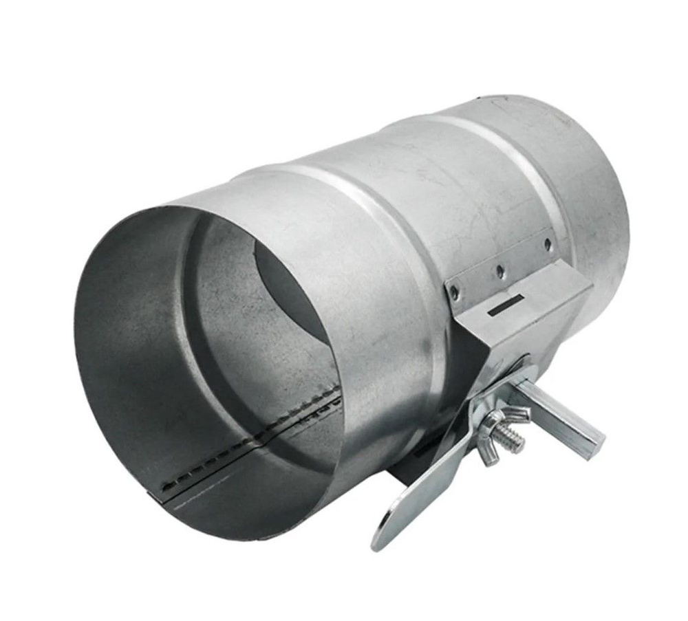 Дроссель-клапан, для круглых воздуховодов, D200, оцинкованная сталь  #1