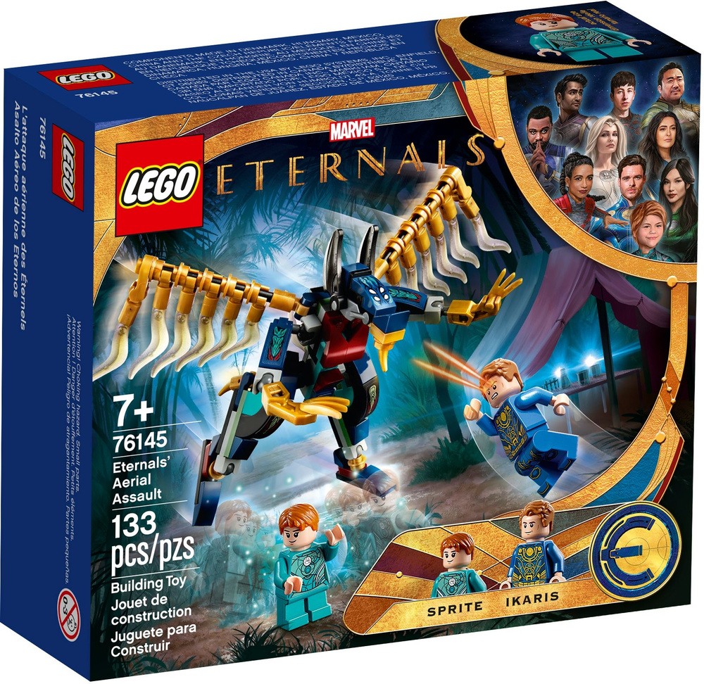 Лего Marvel серия, LEGO Конструктор, лего 76145 Воздушное нападение Вечных,  Игрушки Lego для мальчиков и девочек