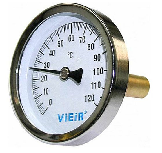 Термометр с гильзой Vieir YL18 1/2" х120*С #1