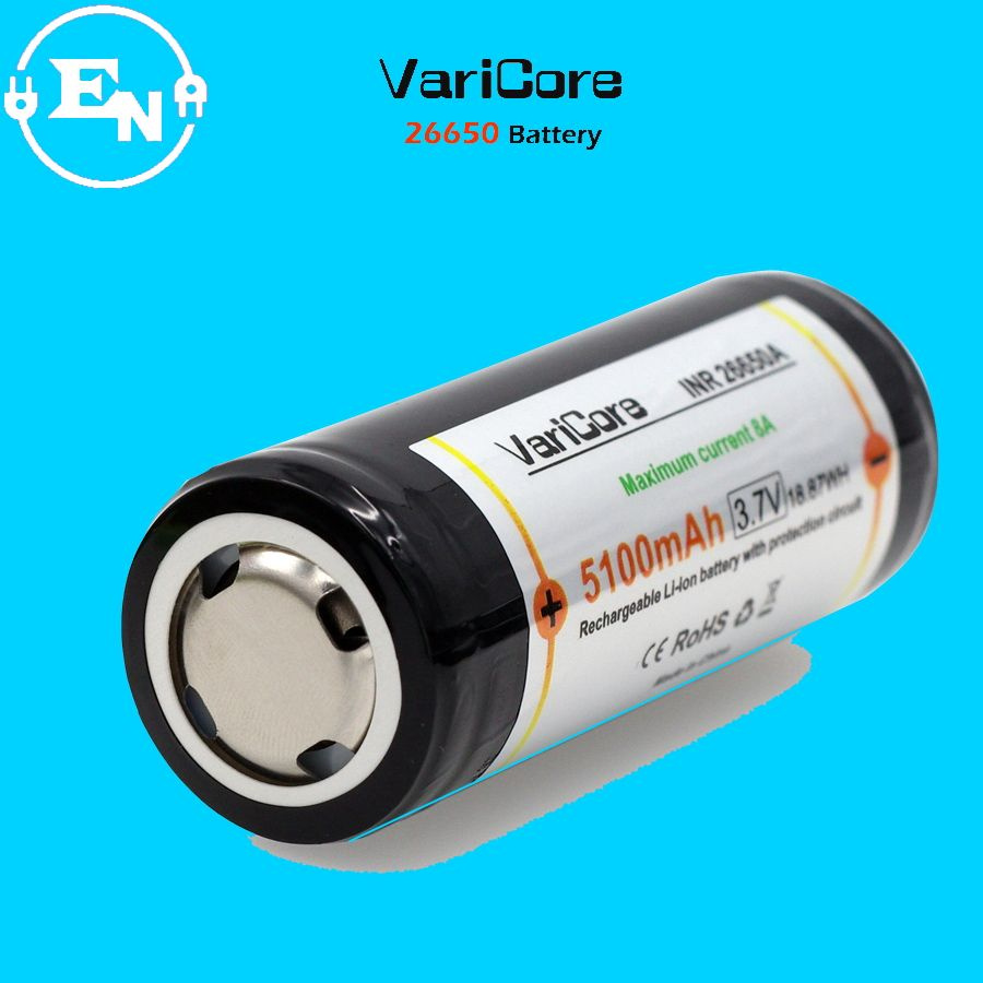 Аккумулятор VariCore INR26650 Li-ion 3.7В 5100mAh с защитой для фонаря ...
