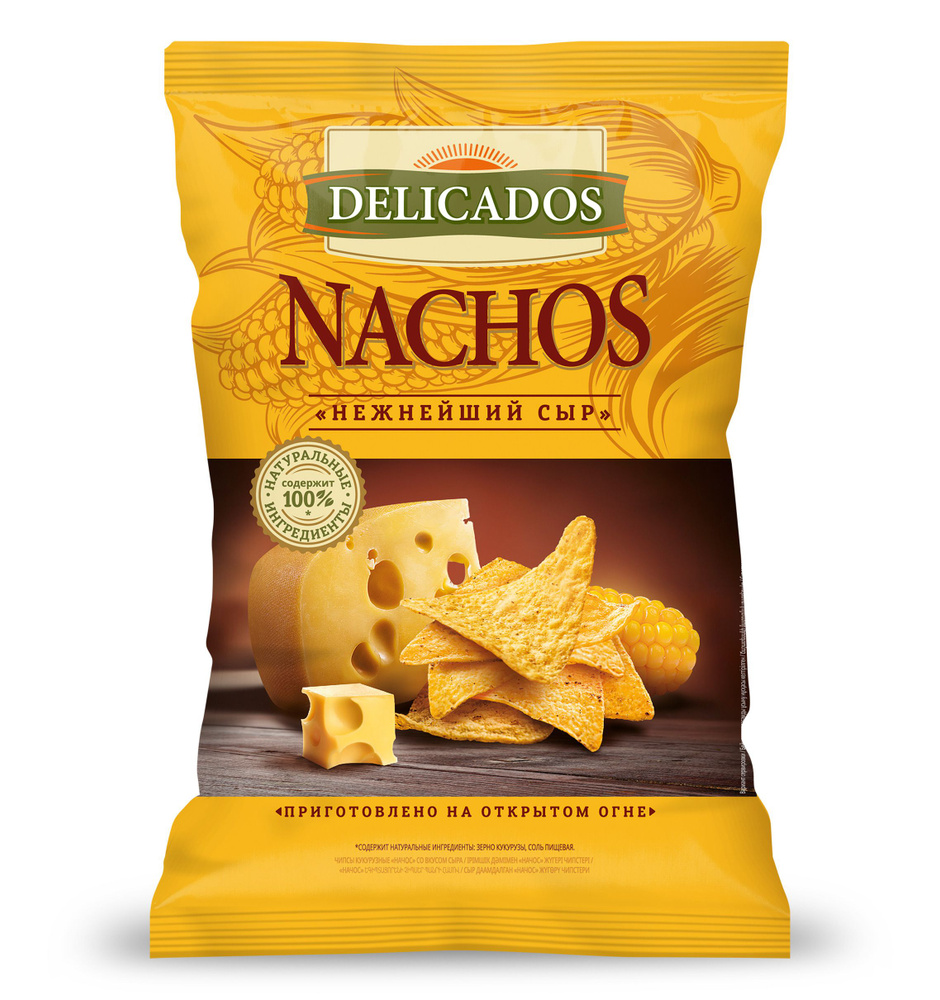 Чипсы кукурузные Delicados Nachos, с сыром, 150 г #1
