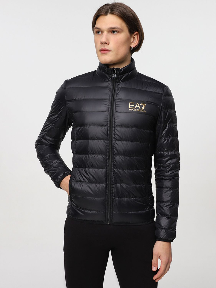 Ea7 black cheap puffer jacket