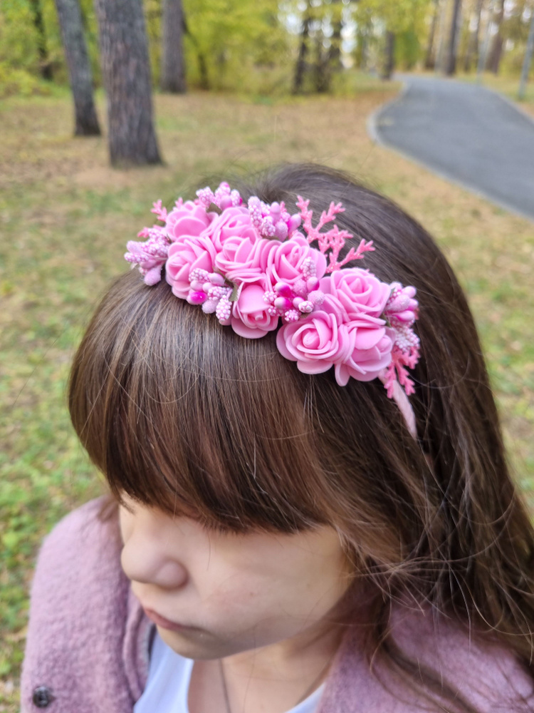 Ободок цветочный / Ободок весенний / Ободок на 8 Марта / Украшение для ...