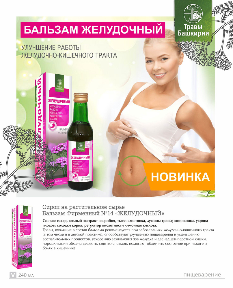 Бальзам Желудочный для улучшения пищеварения, 240мл - купить с ...