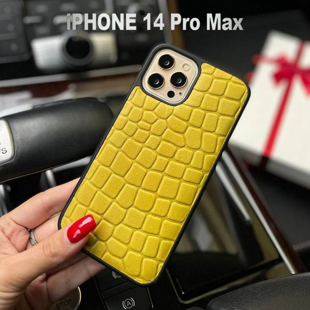 Текстурный неоново лимонный чехол для iPhone 14 Pro Max - купить с  доставкой по выгодным ценам в интернет-магазине OZON (774389245)