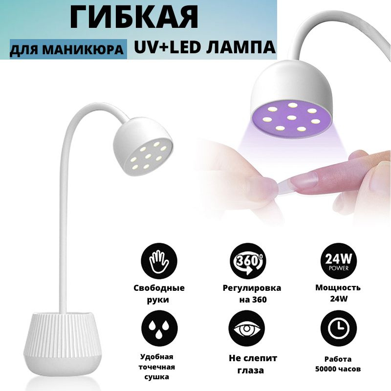 LED лампа для сушки ногтей , гелевых типс и верхних форм, тюльпан 24 W  #1