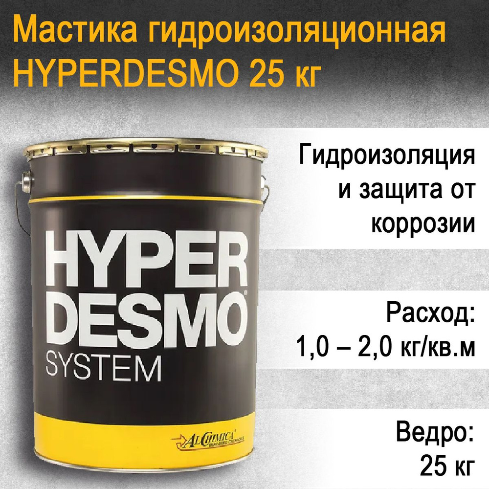 Мастика гидроизоляционная HYPERDESMO 25 кг - купить по низким ценам в  интернет-магазине OZON (328066385)