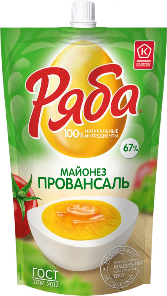 Майонез РЯБА Провансаль 67%, 400 г - 5 шт. - купить с доставкой по ...