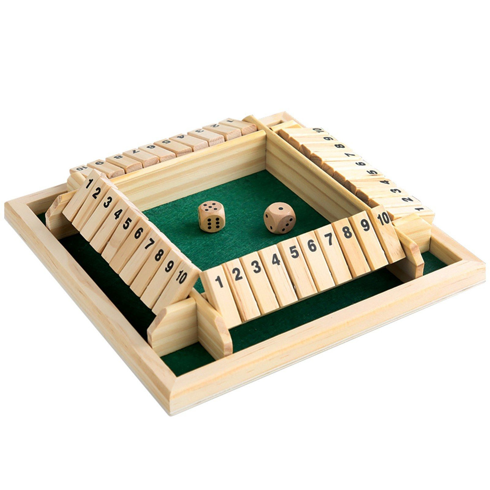 Shut The Box Dice Game Классическая деревянная настольная игра для 2-4  игроков для детей и взрослых, обучающая математическая игрушка