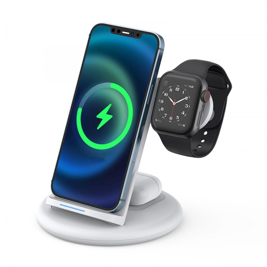 Беспроводное зарядное устройство WIWU Power Air 3 в 1 Wireless Charger 15  Вт, 15 Вт, USB Type-C, Power Delivery, Quick Charge 2.0 - купить по  выгодной цене в интернет-магазине OZON (830267033)