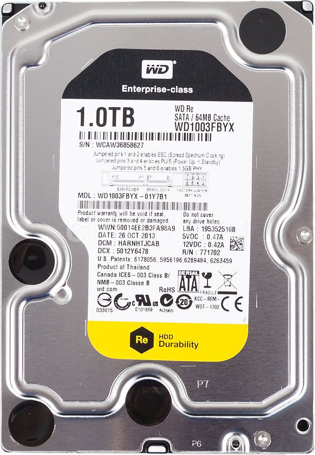 1 ТБ Внутренний жесткий диск Western Digital RE4 WD1003FBYX (WD1003FBYX ...