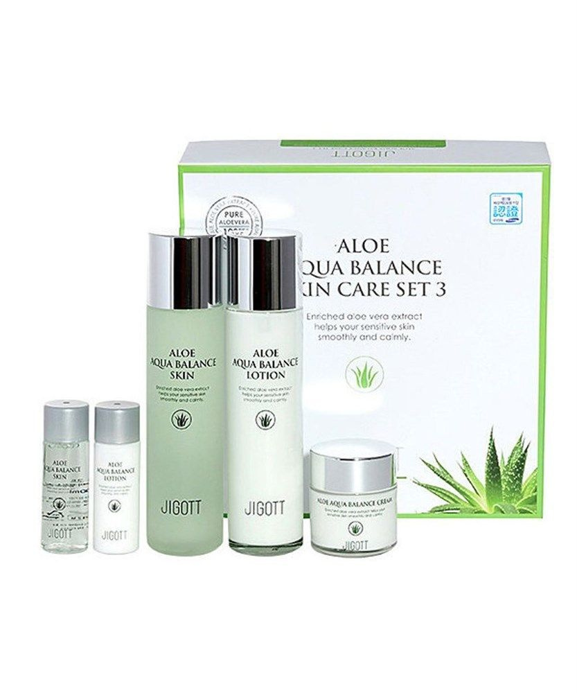 JIGOTT Набор для ухода за кожей с алоэ ALOE AQUA BALANCE SKIN CARE 3SET ...