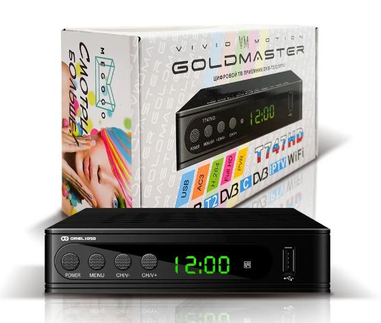 ТВ ресивер T-747HD GOLDMASTER, тюнер цифровой GOLD MASTER HD TV, эфирная приставка для телевизора (DVB-T2/DVB-C/IPTV) #1