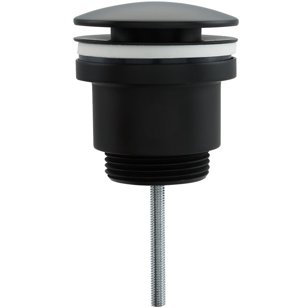 Донный клапан для раковины с переливом и без (автомат) Frap F62-7 черный, латунь  #1