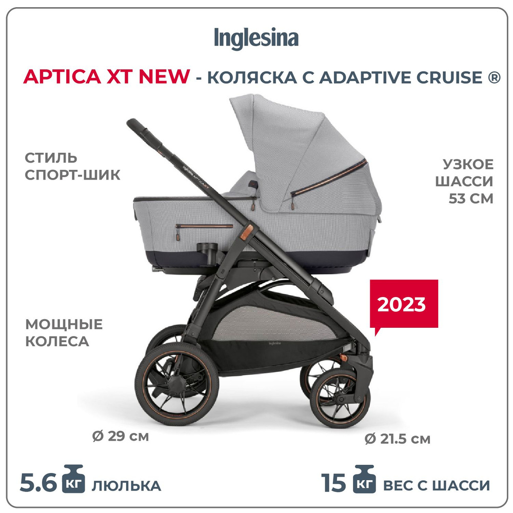 Коляска 2 в 1 Inglesina Aptica XT New с подставкой под люльку Stand Up, Horizon Grey  #1