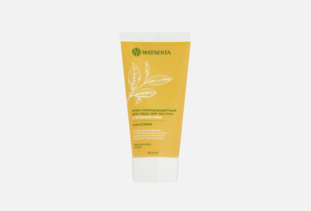 Крем солнцезащитный для лица spf +50 with green tea, с экстрактом ...