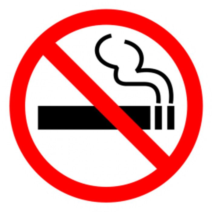 Табличка не курить / курение запрещено 200х200мм 2шт (Пластик ПВХ 2мм ...