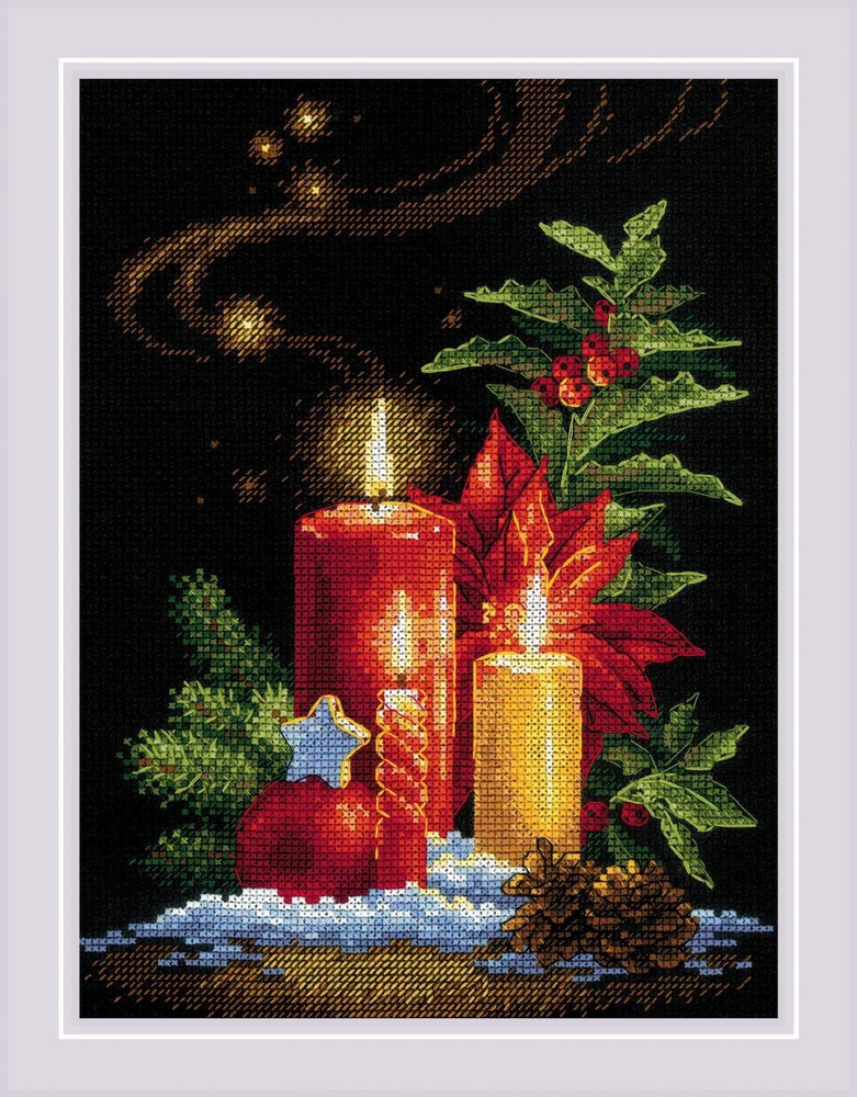 Набор для вышивки Риолис (Сотвори Сама) "2056 Рождественский свет" / Счетный крест, Полукрест, стежок #1