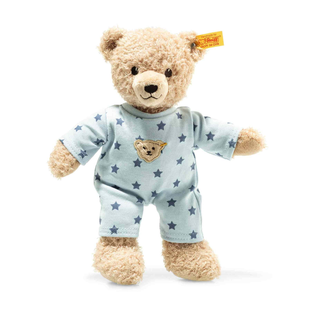 Мягкая игрушка Steiff Teddy bear boy baby with pyjama (Штайф мишка Тедди малыш мальчик в пижамке 25 см) #1