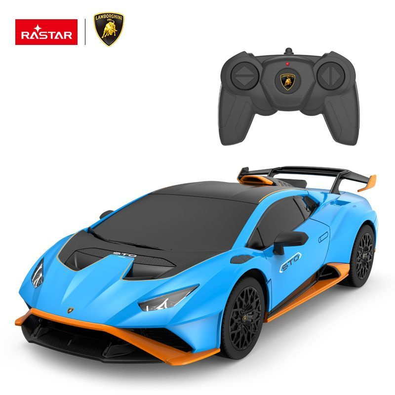 Радиоуправляемая машина 1:24 Lamborghini Huracan STO blue. Руль 2,4 GHz. Модель 19 см. Машинка на пульте #1