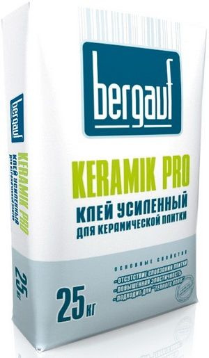 Клей для плитки и керамогранита BERGAUF KERAMIK PROFI (С1), 25кг #1