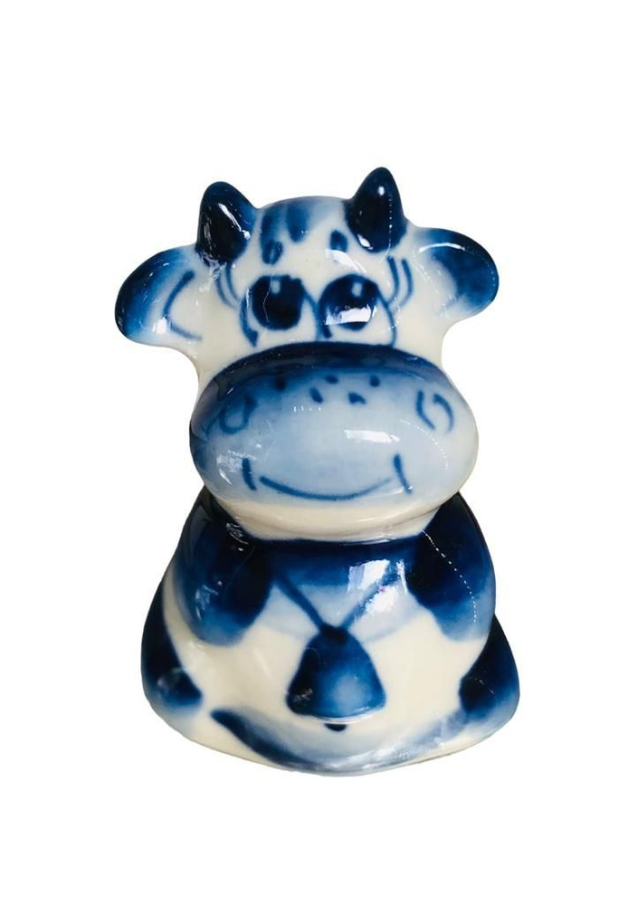 Статуэтка фигурка гжель_Фигурка Бычок "Бакс" гжель, 4,5 см арт Фигурка ...