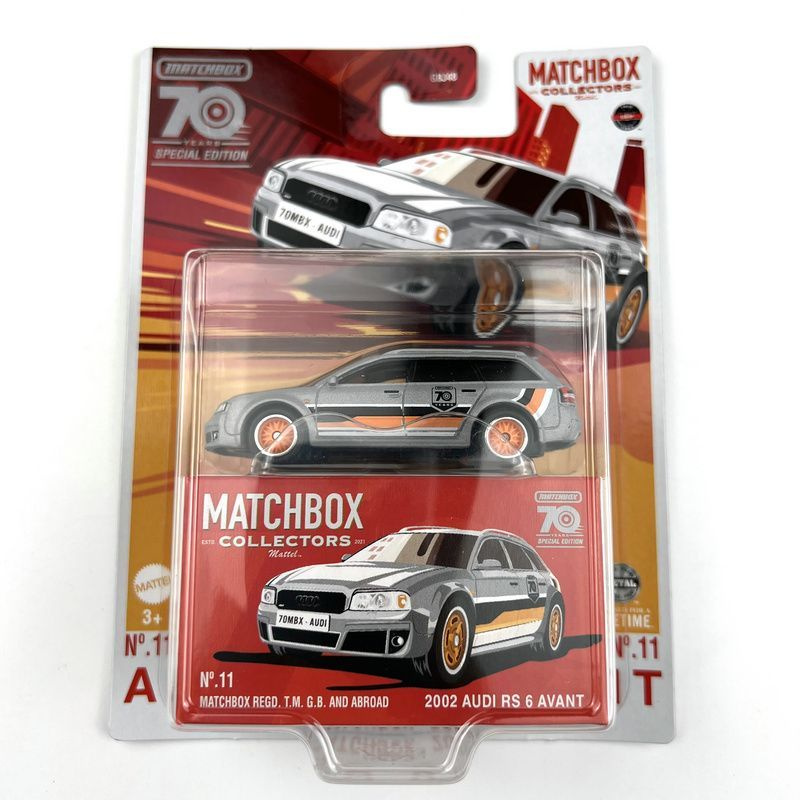 Matchbox Audi RS 6 Avant '02 - Modellino Scala 1/64 Die-Cast, Serie Road Trip, Colore Blu